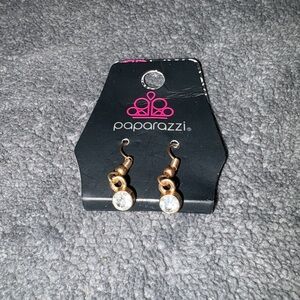 Paparazzi Gold Earrings with Clear Gems
